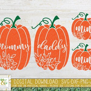 Mommy Daddy Mini Pumpkin SVG | Family Pumpkin Patch SVG | Family Halloween SVG | Family Fall Svg | Mommy and Mini Svg | Daddy and Mini Svg