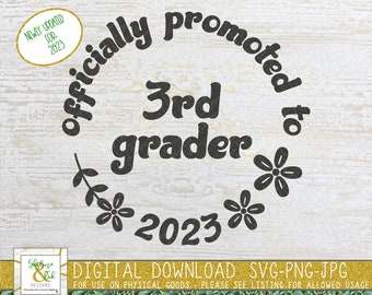 Officially Promoted to 3rd Grader SVG PNG - Third Grade SVG - Next Grade Svg - Second Grade Complete Svg Png - End of School Year Svg Png