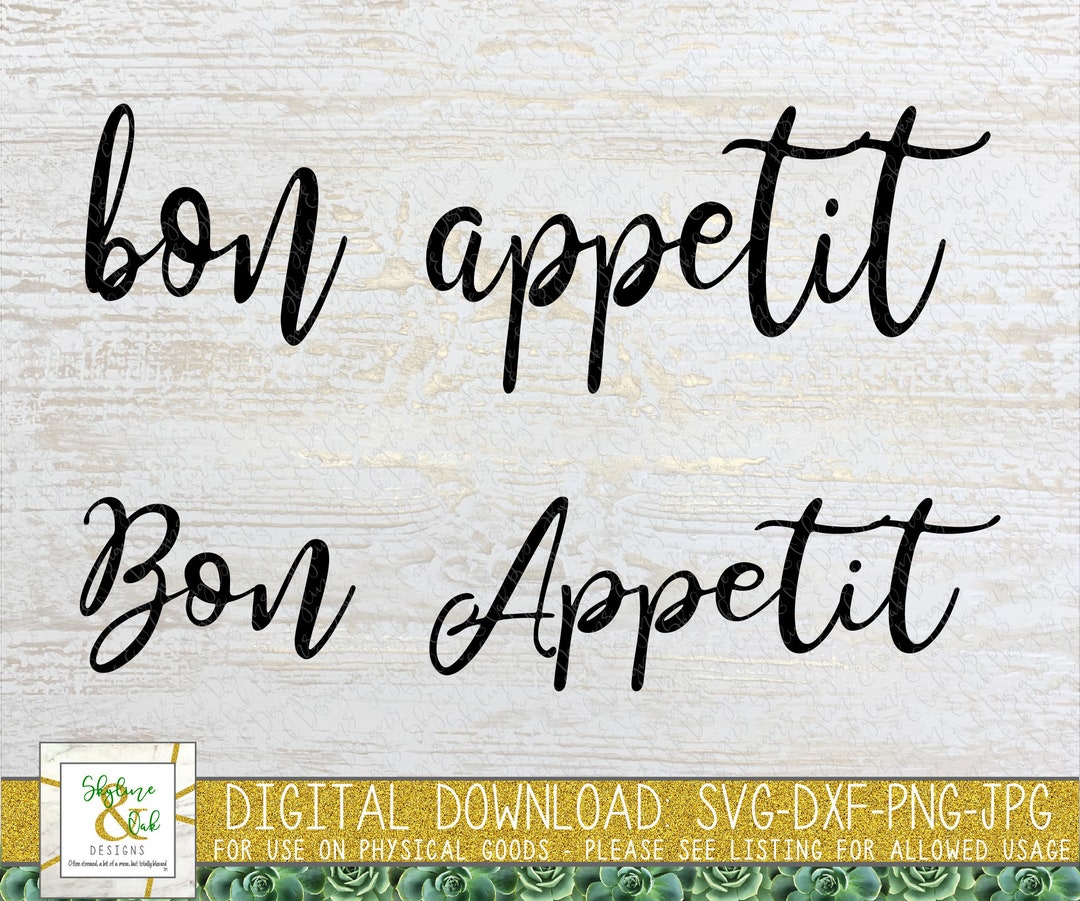Bon Appetit SVG Cut File for Cricut Instant Download - Etsy