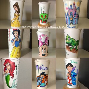 Hand Drawn Starbucks Reusable Cups Your choice of character s image 6