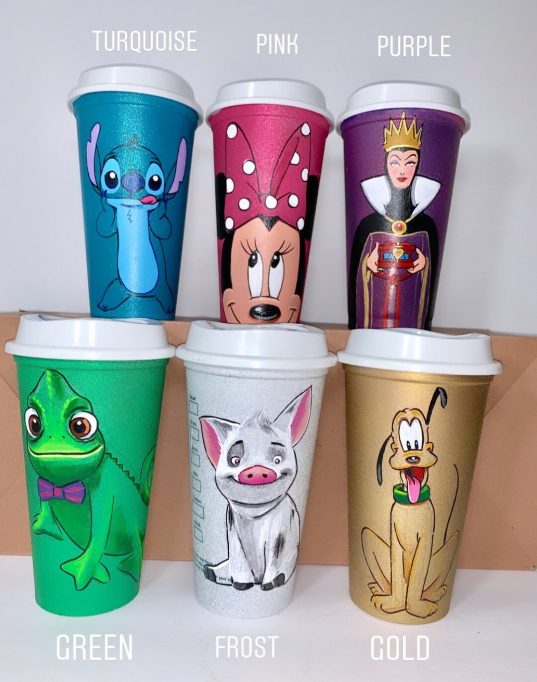16oz Hand Painted Reusable Starbucks Cup Your Choice of Character s Etsy