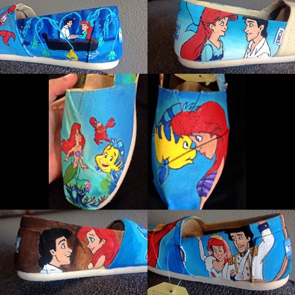 Hand Painted The Little Mermaid Toms