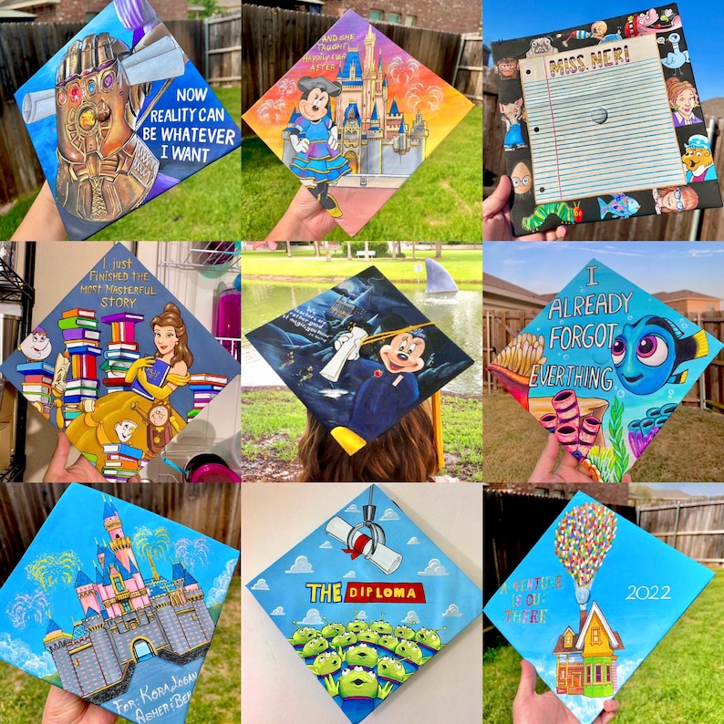 HAND PAINTED Graduation Cap image 5