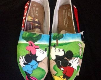 Hand painted Mickey & Minnie Toms