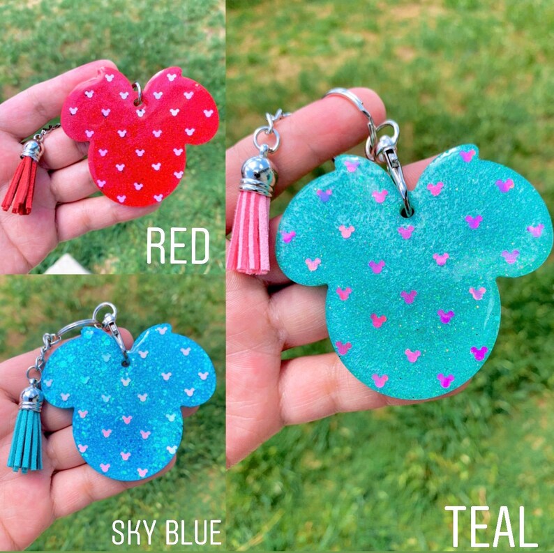 Hand Mickey Minnie Glitter Keychain image 1