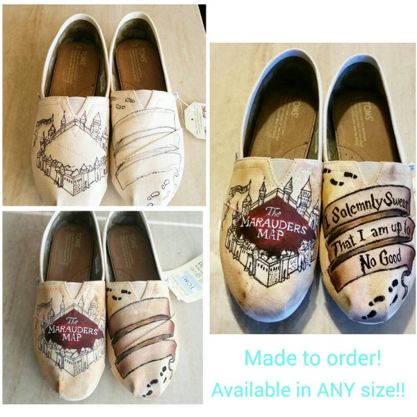 Hand Painted Harry Potter Marauder's Map Toms