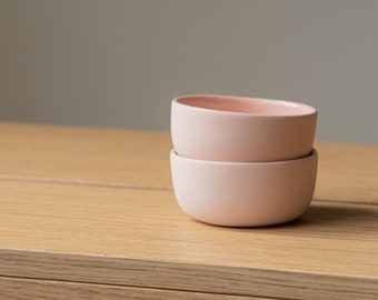 Handmade Porcelain Mini Bowl Sauce Dish Powder Pink Stoneware Dinnerware Pinch Bowl Spice Dish Small Serving Bowl Condiment Bowl Dish