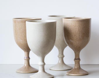 Wheel-Thrown Ceramic Wine Glasses / Goblets