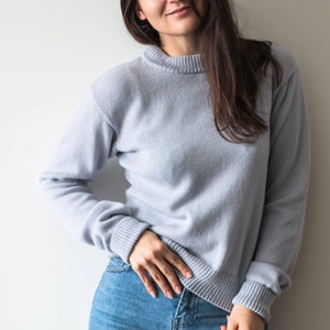 Basic Merino Wool Crew Neck Sweater | Knit Sweater | Grey Sweater | Crewneck Sweater | Sweaters | Basic Sweater | Sweater for Women