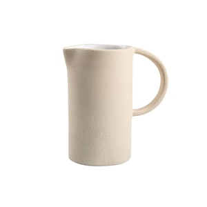 Handgefertigter Steingutkrug Beige Keramik Wasserkrug Handgemachter Keramikkrug Nordischer Stil Keramikkrug Vase