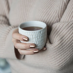 Handmade Stoneware Coffee Mug Ceramic Cup Stoneware Dinnerware Ceramic Cup Coffee Lover Gift Stoneware Teacup Small Cup Sipper image 1