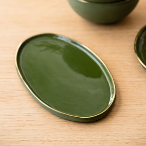 Serving Platter Ceramic Platter with Gold Rim Oval Platter Custom Platter Cheese Platter Serving Tray Dish