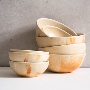 Stoneware Matte Bowl Ceramic Dinnerware Ceramic Bowl Wabi Sabi Dinnerware Stoneware Dish Handmade Dinnerware Beige Bowl Housewarming Gift