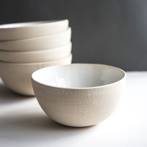 Stoneware Bowl Handmade Stoneware Dinnerware White Ceramic Bowl Pottery Bowl Ceramic Dinnerware Bowl Ceramic Dinner Bowl Ramen Bowl