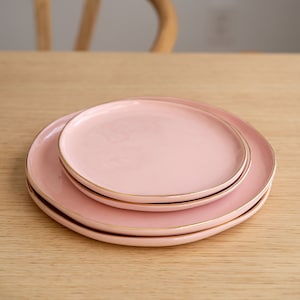 Dinner Plate with Gold Rim Porcelain Dinner Plate Ceramic Dinnerware Handmade Ceramic Dish Ceramic Dinnerware Ceramic Wedding Plate Dessert