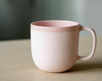 Pottery Coffee Mug Handmade Coffee Mug Ceramic Coffee Mug Porcelain Cup Tea Cups Pink Coffee Mug Coffee Cup with handle Coffee Lover Gift