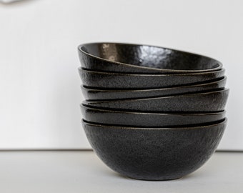 Black Stoneware Bowl Ceramic Everyday Bowl Stoneware Dinnerware Black Soup Bowl Black Ceramic DinnerWare Housewarming Gift Wedding Gift