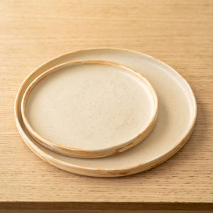 Beige Stoneware Dinner Plates Stoneware Dinnerware Handmade Stoneware Dish Ceramic Dinnerware Organic Dinnerware Ceramic Dinner Plates