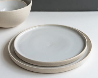Handmade Stoneware Dinner Plate: Organic Ceramic Dinnerware