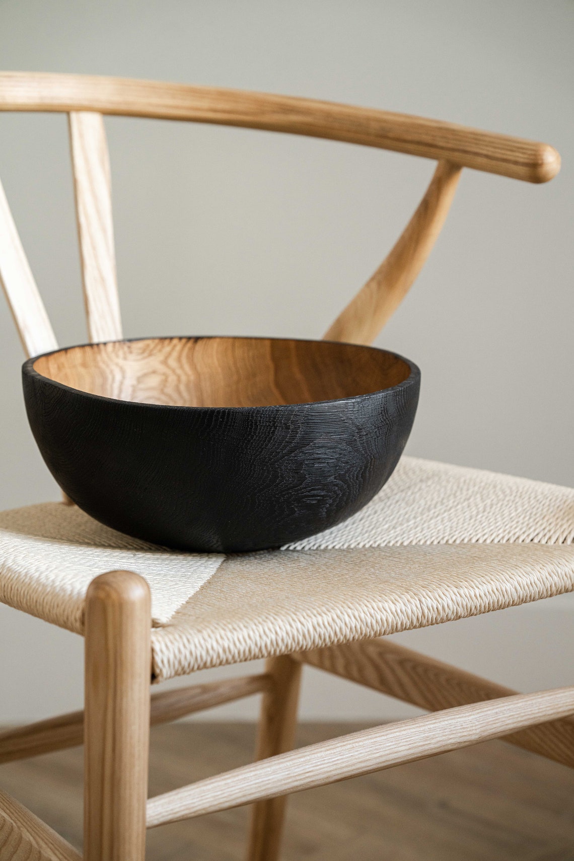 Wooden Bowl Extra Large Fruit Bowl Black Wooden Serving Bowl Etsy