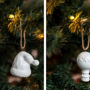 Christmas Ornaments Porcelain Handmade Blank Ceramic Ornaments Decorations Christmas Tree Ornament First Christmas Ornament Ceramic Figurine image 7