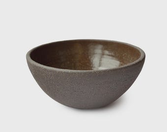 Handmade Stoneware Bowl: Pumpernickel Glaze, Ceramic Dinnerware