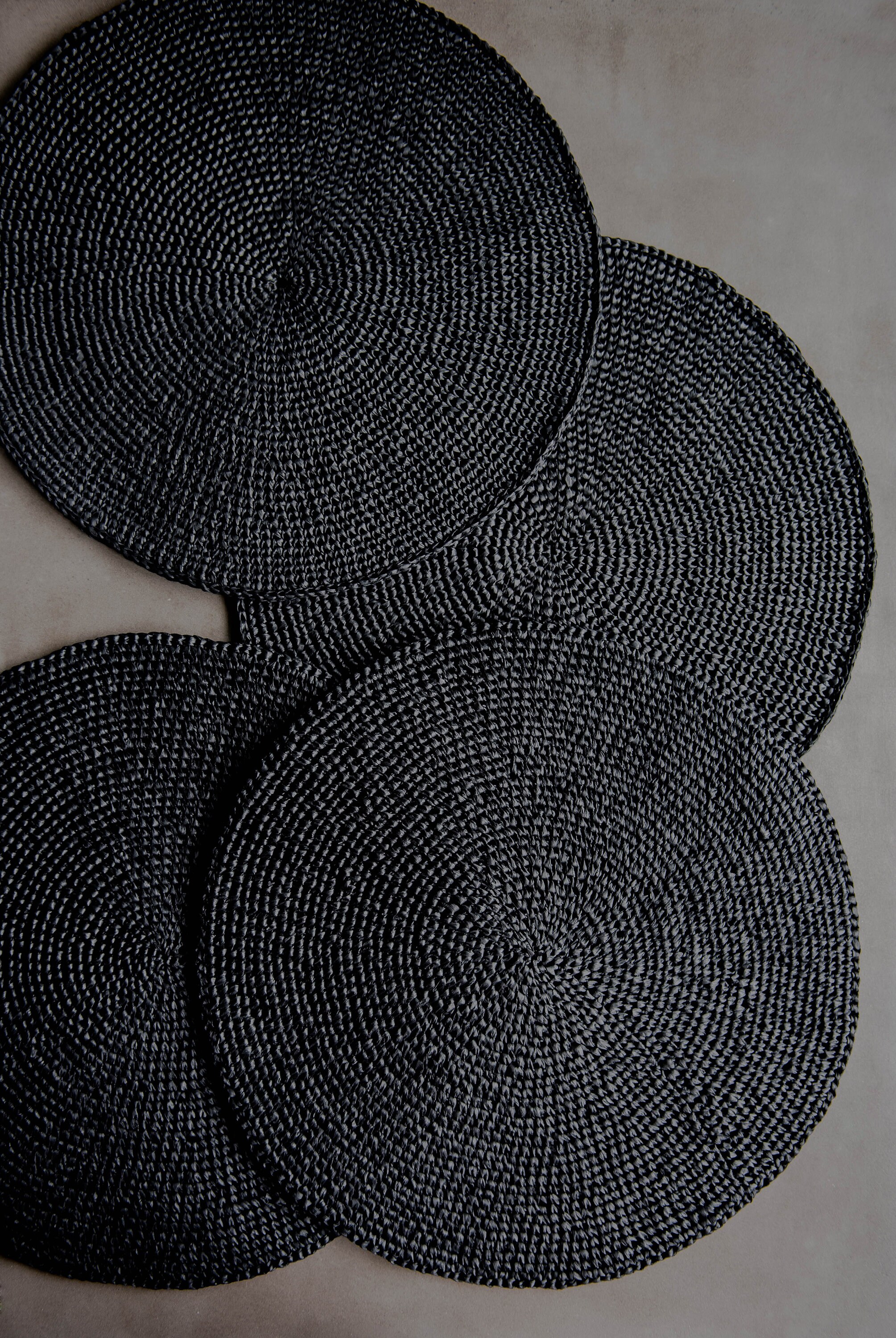 Raffia Hand Crochet Place Mats Round Placemat Set for House Etsy