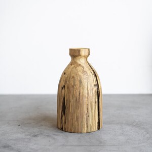 Wood Vase Bud Vase Wooden Vase Decorative Vase Dry Flower Vase Table Vase Hand Carved Wood Vase Natural Wood Vase image 7