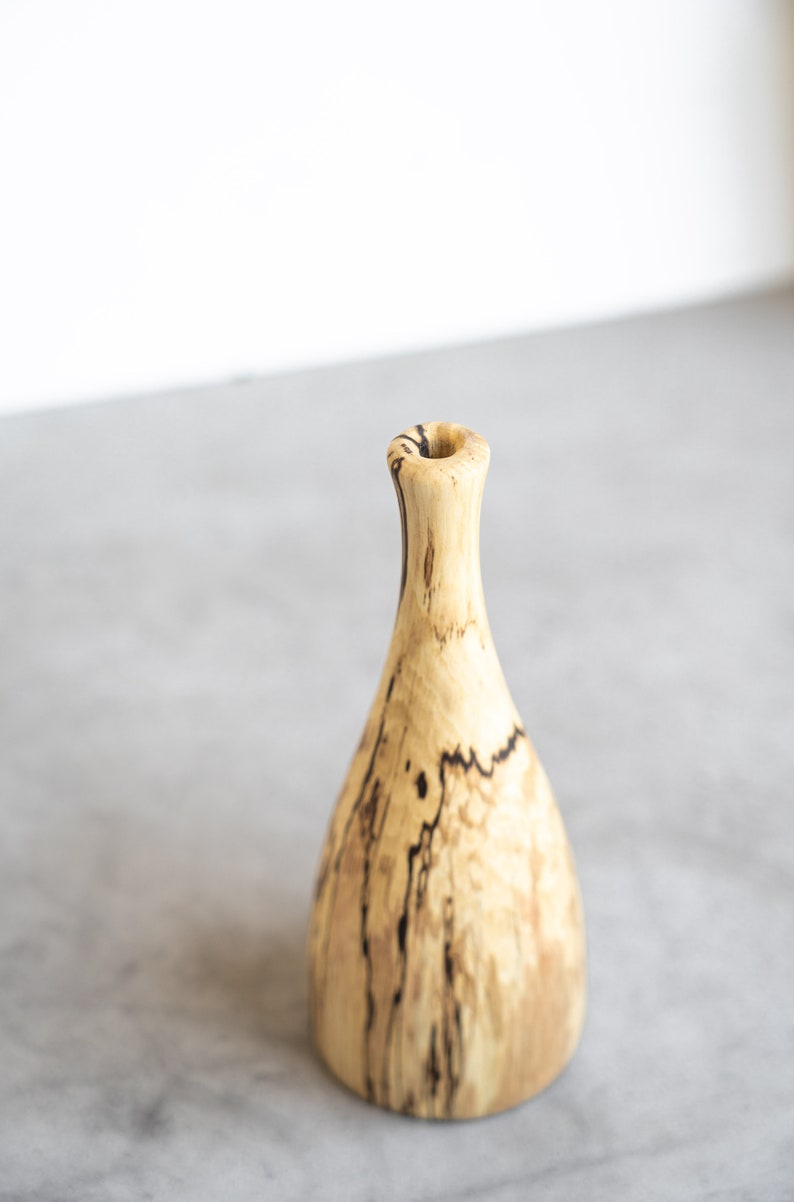 Wood Vase Bud Vase Wooden Vase Decorative Vase Dry Flower Vase Table Vase Hand Carved Wood Vase Natural Wood Vase image 9