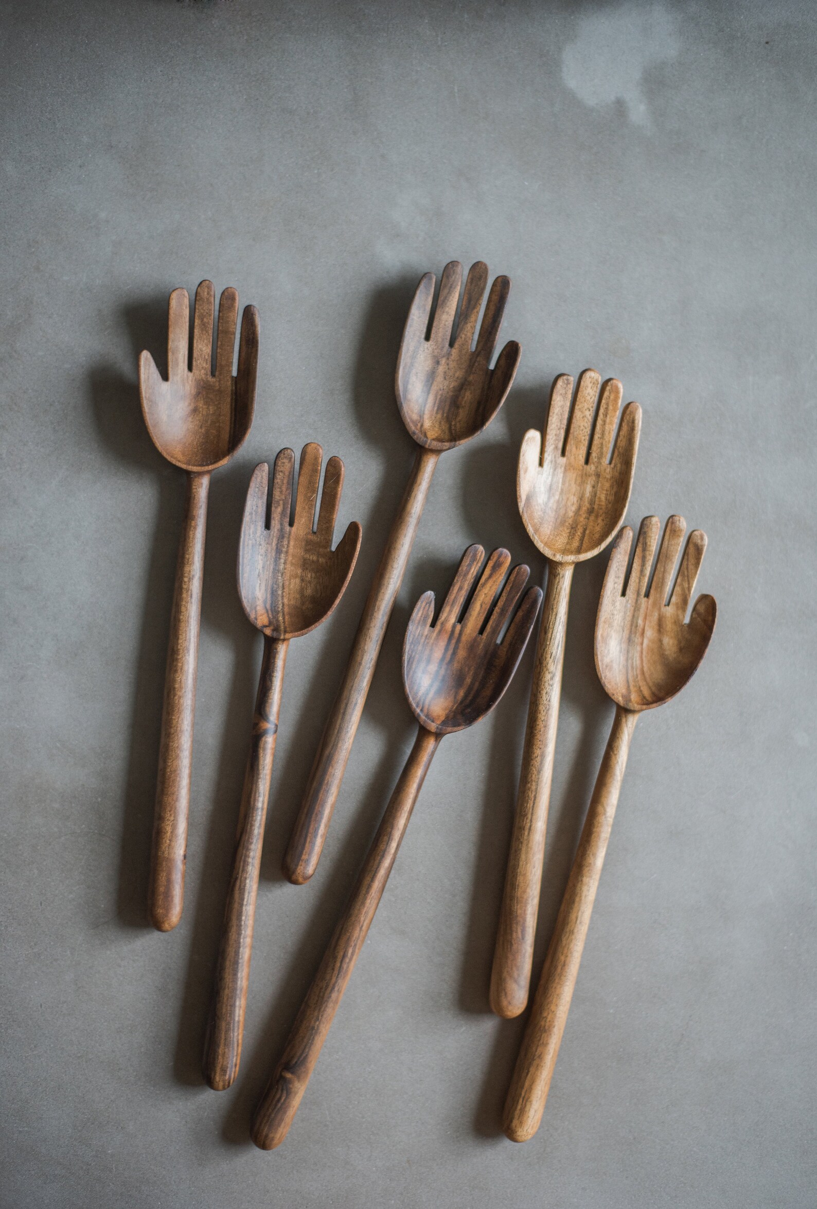 Wooden 2piece Salad Serving Set Wooden Salad Servers Wood Etsy