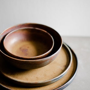 Rust Stoneware Matte Mini Bowl Ceramic Dinnerware Ceramic Bowl Wabi Sabi Dinnerware Japanese Style Stoneware Dish image 6