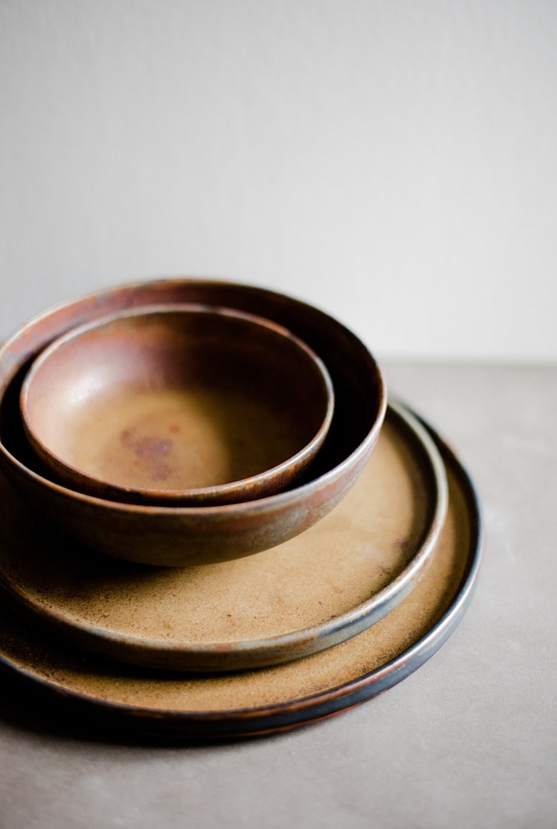 Rust Stoneware Matte Mini Bowl Ceramic Dinnerware Ceramic Bowl Wabi Sabi Dinnerware Japanese Style Stoneware Dish image 6