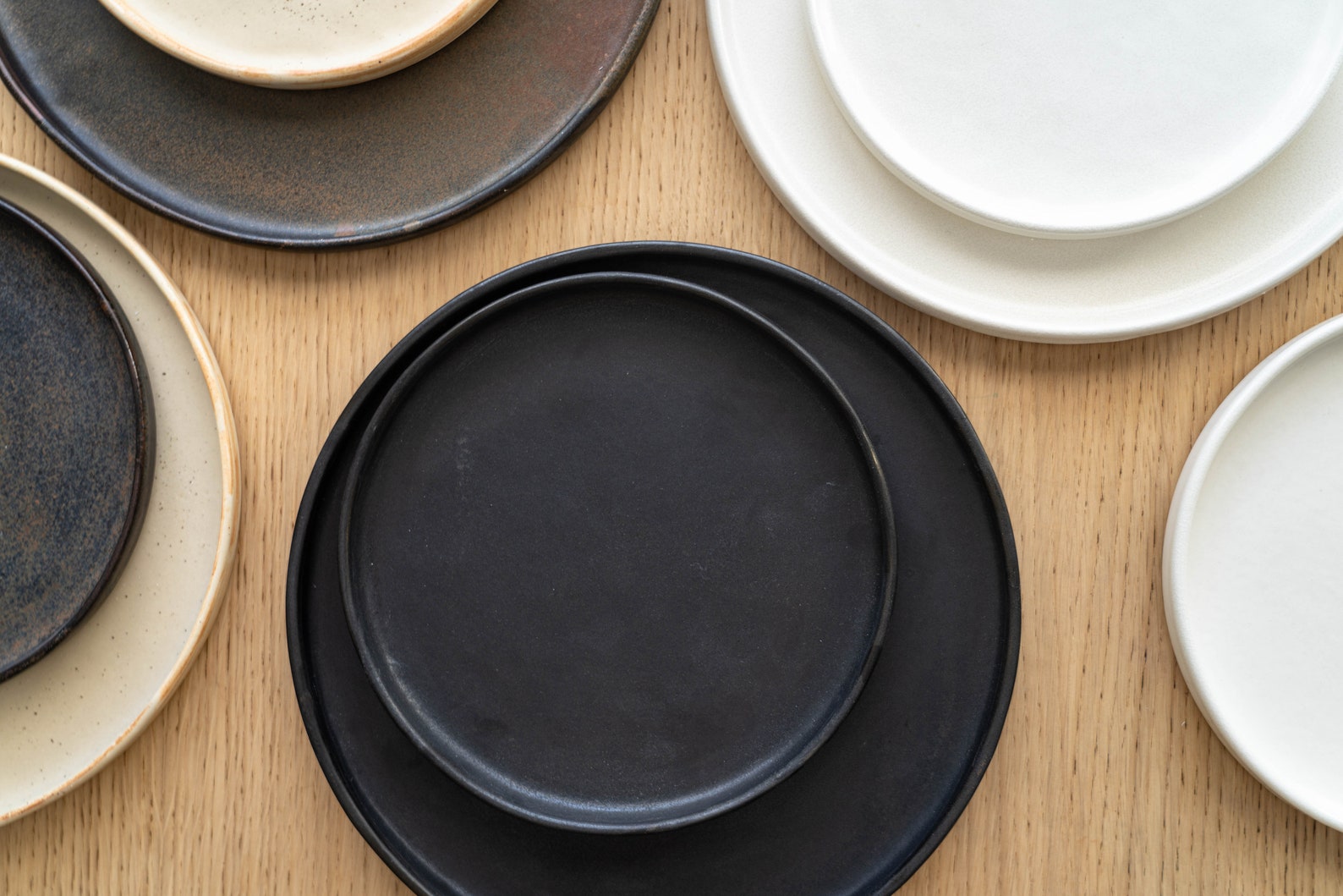 Black Stoneware Dinner Plates Black Dinnerware Dinnerware Set Etsy