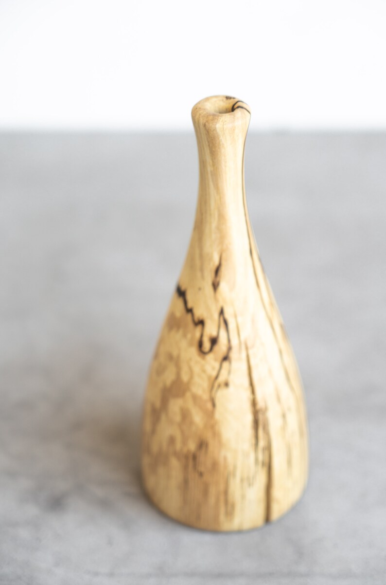 Wood Vase Bud Vase Wooden Vase Decorative Vase Dry Flower Vase Table Vase Hand Carved Wood Vase Natural Wood Vase image 8