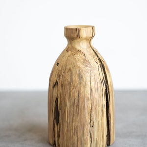 Wood Vase Bud Vase Wooden Vase Decorative Vase Dry Flower Vase Table Vase Hand Carved Wood Vase Natural Wood Vase image 4