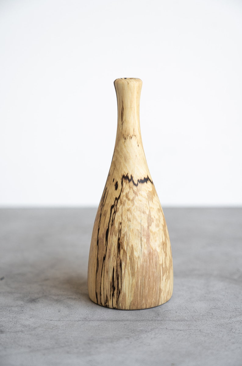 Wood Vase Bud Vase Wooden Vase Decorative Vase Dry Flower Vase Table Vase Hand Carved Wood Vase Natural Wood Vase image 10