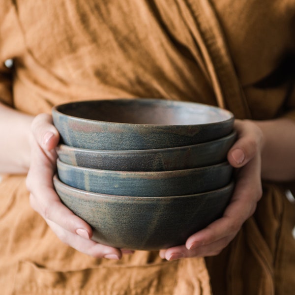 Rust Stoneware Everyday Bowl Handmade Ceramics Handmade Stoneware Soup Bowl Pottery Salad Bowl Fruit Bowl Handmade