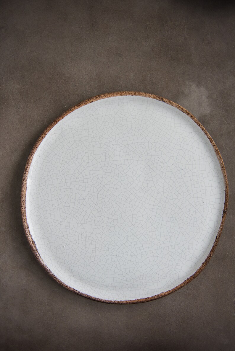 Handmade Stoneware Crackle Plate Stoneware Dinnerware Dinner Plate Handmade Ceramics Dish Pottery Organic Ceramic Dishes Dinner Plate