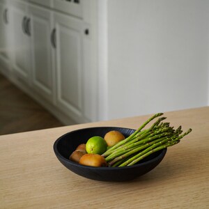 Large Wood Bowl Wedding Gift Black Fruit Bowl Wood Dough Bowl Wood Salad Bowl Serving Wood Bowl Wooden Bowl Large Black Centerpiece Bowl image 2