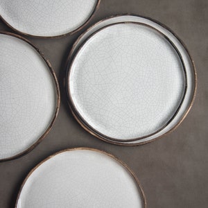 Handmade Stoneware Crackle Plate Stoneware Dinnerware Dinner Plate Handmade Ceramics Dish Pottery Organic Ceramic Dishes image 4