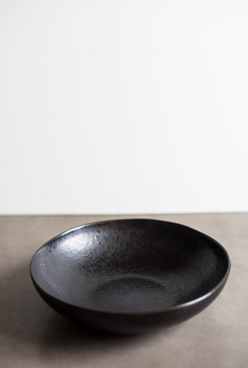 Black Dinnerware Black Stoneware Dinner Plates Pasta Bowl Etsy