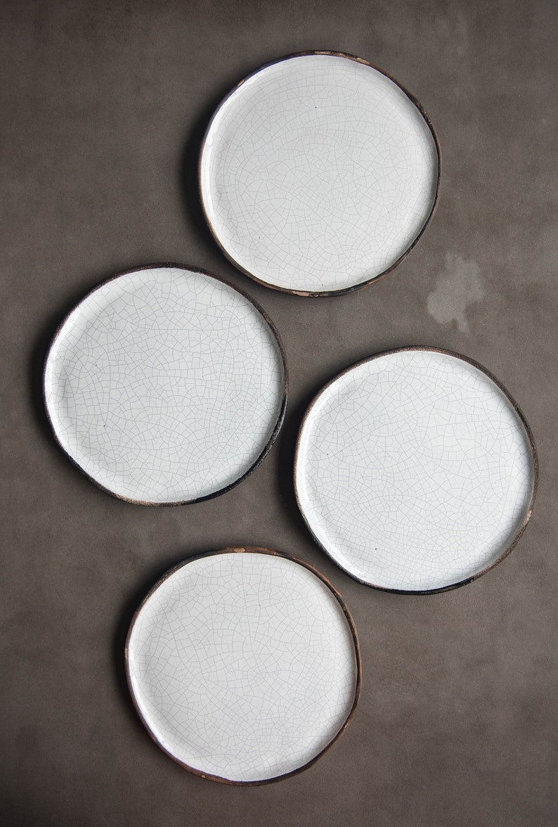 Handmade Stoneware Crackle Plate Stoneware Dinnerware Dinner Plate Handmade Ceramics Dish Pottery Organic Ceramic Dishes image 3