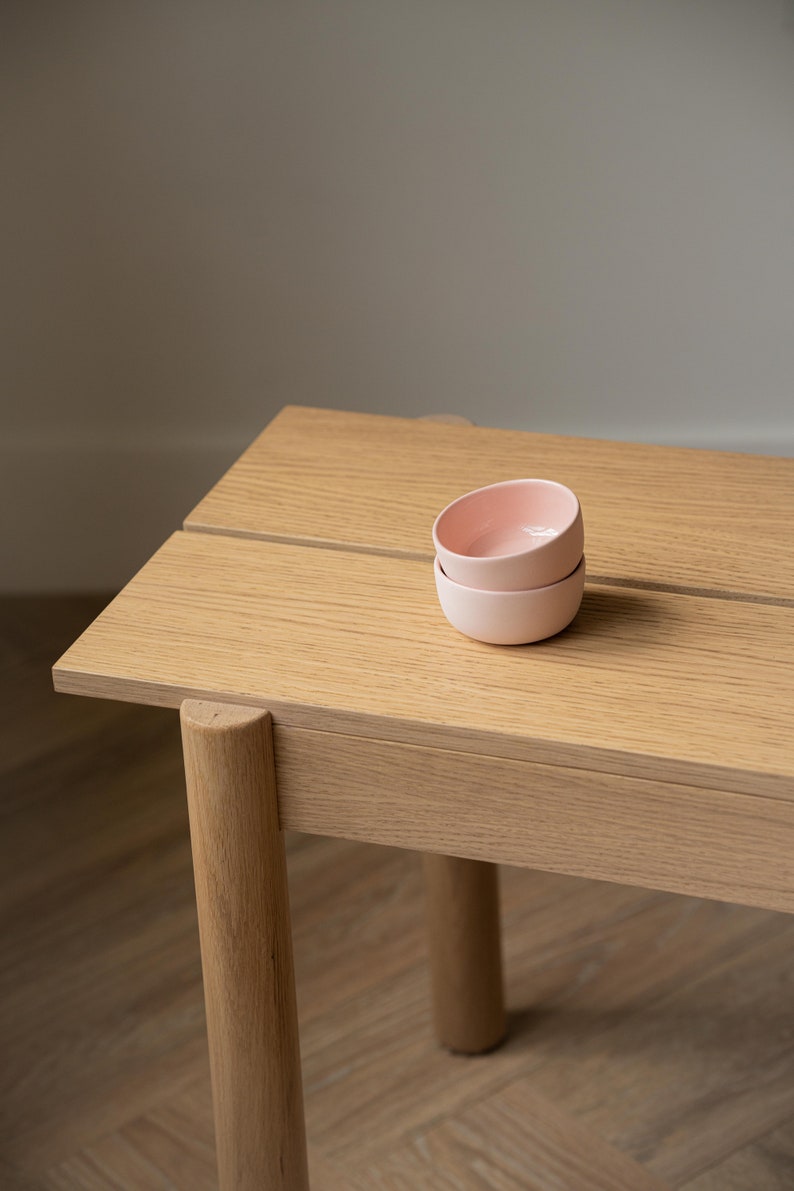 Handmade Porcelain Mini Bowl Sauce Dish Powder Pink Stoneware Dinnerware Pinch Bowl Spice Dish Small Serving Bowl Condiment Bowl Dish image 2