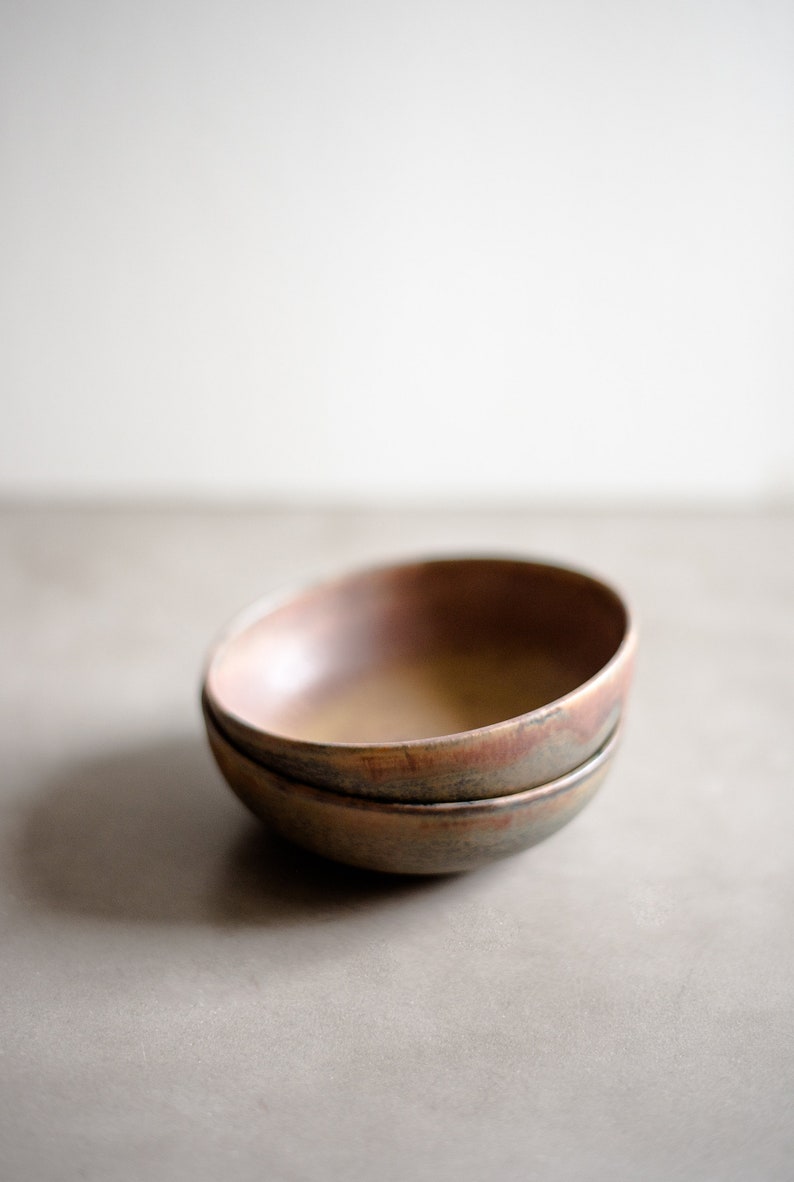 Rust Stoneware Matte Mini Bowl Ceramic Dinnerware Ceramic Bowl Wabi Sabi Dinnerware Japanese Style Stoneware Dish image 3