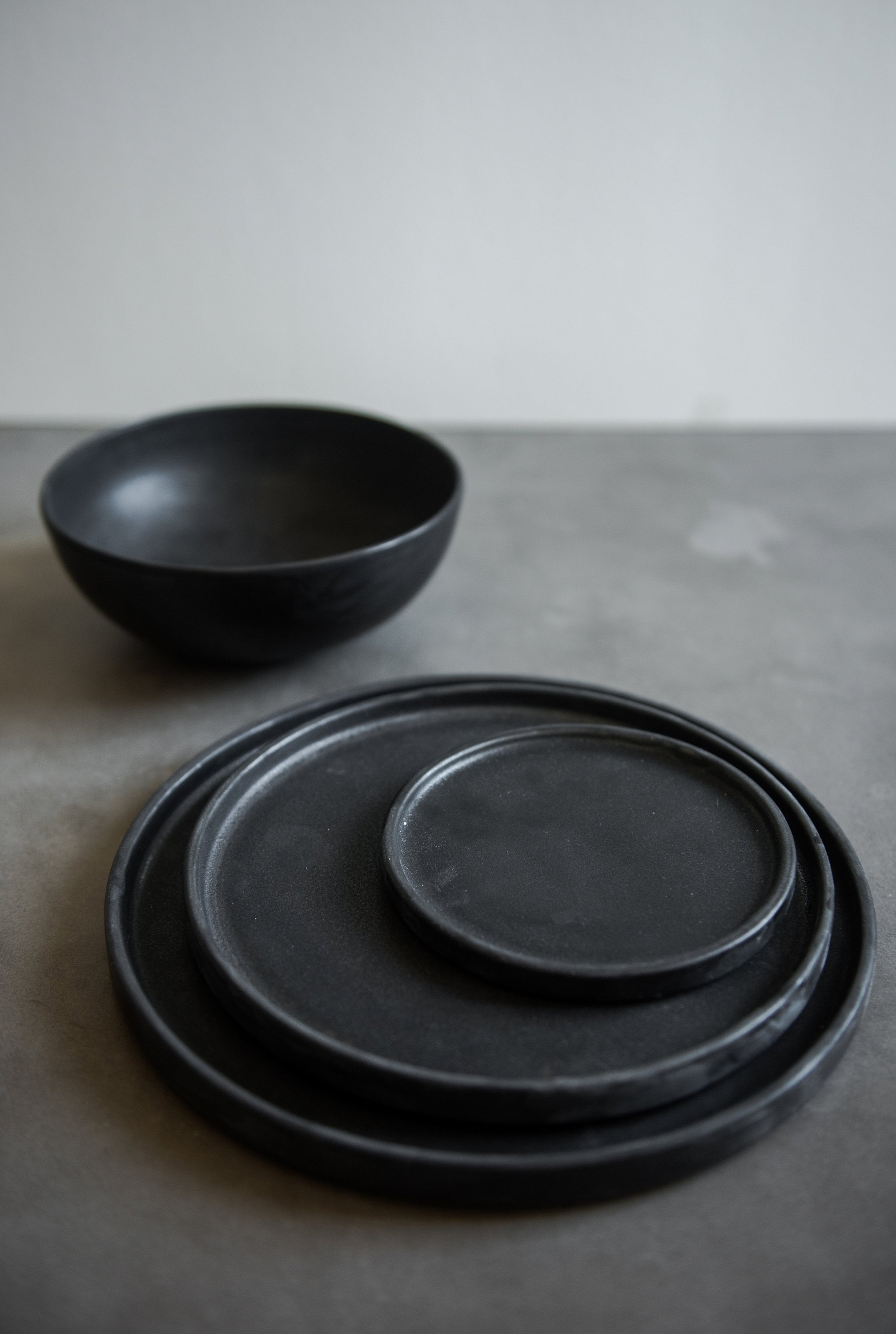 Black Stoneware Dinner Plates Black Dinnerware Dinnerware Set Dinner Plate  Black Plate Stoneware Set Handmade Plates Dish Set 