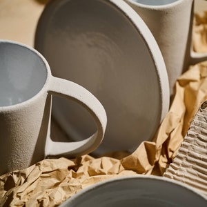 Handmade Stoneware Pitcher Beige Ceramics Water Pitcher Handmade Ceramic Pitcher Nordic Style Pottery Pitcher Vase image 9