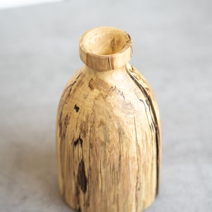 Wood Vase Bud Vase Wooden Vase Decorative Vase Dry Flower Vase Table Vase Hand Carved Wood Vase Natural Wood Vase image 3