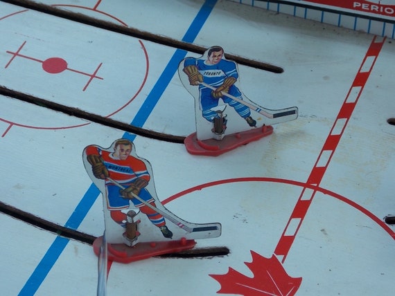 Hockey Game Working Vintage Table Top Hockey Game Toy Etsy