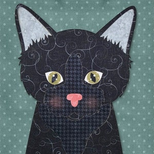 Quilt Block Kit BOMBAY CAT Pre-Cut Pre-Fused Laser Cut Applique Pieces 9" x 9" The Whole Country Caboodle