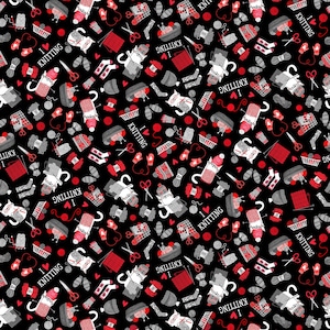 Cat Fabric - I Love Knitting Cats Black Timeless Treasures - Sold by the Yard